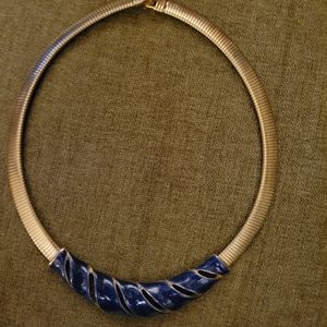 Gold tone and enamel necklace 20"